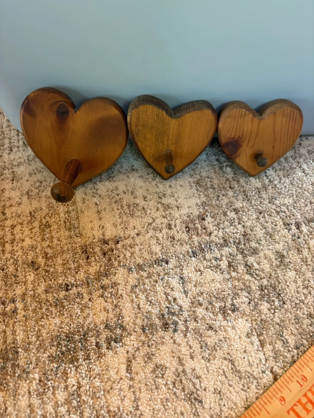 Vintage Wooden Heart Hooks